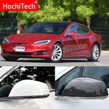 Высокое качество для Tesla Model S 2014-2020, крышка зеркала заднего вида из 100% настоящего углеродного волокна, крышки боковых зеркал, автомобильный стайлинг