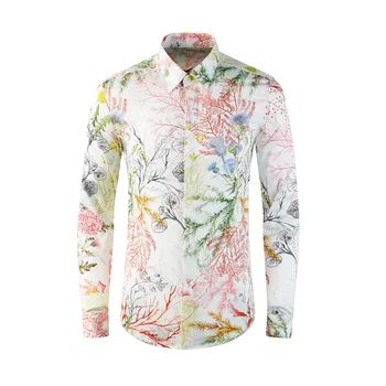 Высококачественные роскошные ювелирные изделия, мужская осенне-зимняя новая повседневная рубашка с длинными рукавами, модная мужская рубашка с вышивкой