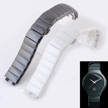 Высококачественный Керамический ремешок для часов Rado Genuine Series, черно-белая керамическая цепочка для часов для мужчин и женщин, ремешок для часов 21 мм