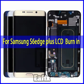 Горящий в Тенях Оригинал Для Samsung Galaxy S6 edge plus ЖК-дисплей с Рамкой G928F G928T Сенсорный экран 5,7 Дюймов В сборе OLED
