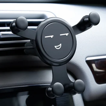 Гравитационный автомобильный держатель для телефона, зажим для вентиляционного отверстия, крепление для улыбающегося лица, подставка для мобильного телефона, поддержка GPS для iPhone 12 13 14 Pro Max Xiaomi Samsung