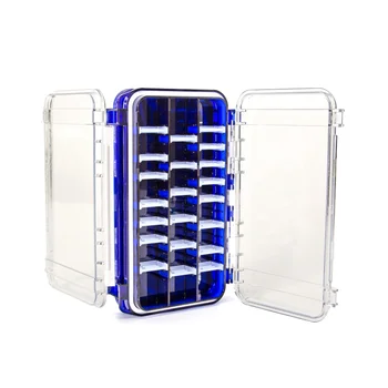 Двусторонняя съемная водонепроницаемая коробка для аксессуаров, многофункциональная вставляемая коробка для наживки, коробка для принадлежностей для морской рыбалки, синяя