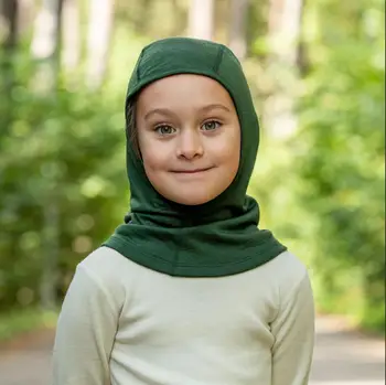 Детская тепловая маска из шерсти мериноса для мальчиков или девочек, ветрозащитная шапочка