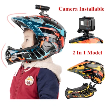 Детский Велосипедный шлем с камерой в полный рост, Устанавливаемая Детская безопасность, Спортивные велосипедные шлемы С USB-зарядкой, задний фонарь, велосипедные шлемы