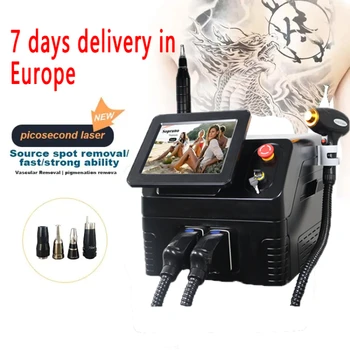 Диодный лазер 2 в 1, аппарат для пикосекундного лазерного удаления татуировок и волос, сменный лазерный эпилятор pico second для женщин
