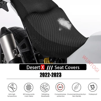 Для Ducati Desert X Чехлы для сидений 3D Сетчатая Ткань Сотовая Нейлоновая Подушка Дышащие Аксессуары для мотоциклов DesertX 2022-2023