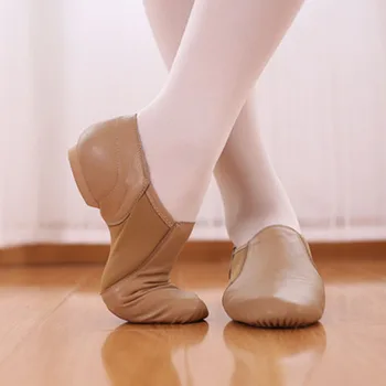 женская обувь для джазовых танцев, мужская обувь для балета, бального танго, обувь для танцев из натуральной кожи, мягкая обувь с разрезом, кроссовки с плоской подошвой