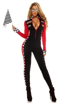 Женский Сексуальный комбинезон для гоночных автомобилей, костюм Колоритного Гонщика, сексуальные костюмы на Хэллоуин