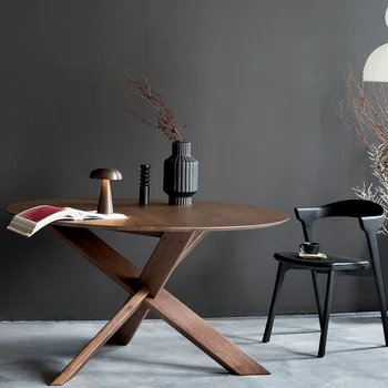 Журнальный столик из натурального дерева, круглый, минималистичный, роскошный журнальный столик для бистро, патио, Mesa De Centro, Салон, современная мебель середины века