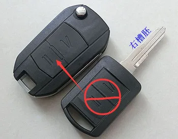 Замена 2 кнопок, модифицированный откидной чехол для дистанционного ключа для Opel с правым лезвием YM28 10 шт./лот