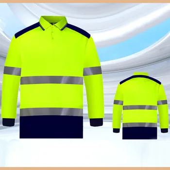 Защитные светоотражающие футболки, Высококачественная рубашка поло, Рабочая футболка с отражающими лентами, топы для безопасности дорожного строительства, Лето
