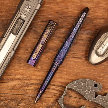Звездное небо ручной работы, ограниченная серия, Титановый сплав, EDC, тактическая ручка, металлическая гелевая ручка для бизнес-подписи