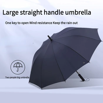 Зонты Мужские полуавтоматические зонты с длинной ручкой, большие размеры, деловые зонты двойного назначения, двойное усиление и утолщение
