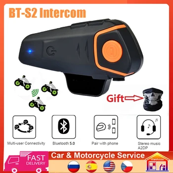 Интерком BT-S2 Мотоциклетный Переговорное устройство BT 3.0 FM MP3 Водонепроницаемый Шлем Интерком Гарнитура Intercomunicador
