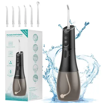 Ирригатор для полости рта Портативный водяной флоссер USB перезаряжаемый 5 режимов IPX7 400 мл воды для чистки зубов