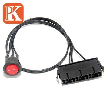 Источник питания 24P Тест стартовой линии 24-контактный ATX Красный светодиодный выключатель питания, соединительный кабель 50 см