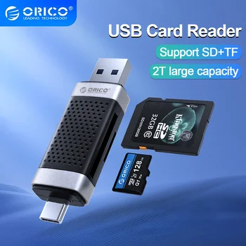 Кард-ридер ORICO Type C USB3.0 Портативный считыватель смарт-карт 2-в-1 для SDXC, SDHC, MMC Адаптер для карт памяти Аксессуары для ПК Ноутбуков