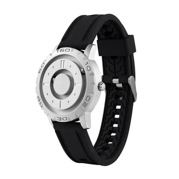 Кварцевые часы Для мужчин С магнитным шаром Персонализированные креативные часы Модная Черная технология Крутая концепция Дизайнерские часы без полей