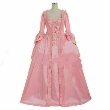 колониальное розовое платье Марии-Антуанетты 18 века, костюм