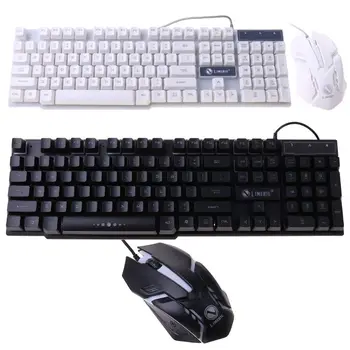 Комбинированный комплект игровой клавиатуры и мыши K1AA со светодиодной подсветкой для компьютера PC