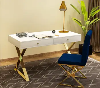Комбинированный стол Nordic Light класса люкс с простым столом и стулом дизайнерский рабочий стол и стул