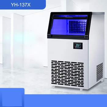 Коммерческий Льдогенератор 120 кг, Магазин Чая с Молоком, Небольшой Автоматический Льдогенератор, Льдогенератор Большой Емкости YH-137X, Высокая Эффективность