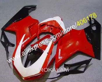 Комплект обтекателей для Ducati 848 1098 1198 1098S 07-11 2007 2008 2009 2010 2011 Части кузова Обтекатели кузова (литье под давлением)