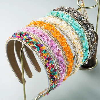 Корейская версия индивидуальности, трендовая повязка на голову с разноцветными камнями для женщин, модная повязка на голову со стразами, аксессуары для волос