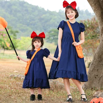 Костюм Японской ведьмы Кики для взрослых и детей, Японская Маленькая ведьма, Костюм ведьмы для родителей и детей, костюмы на Хэллоуин для женщин