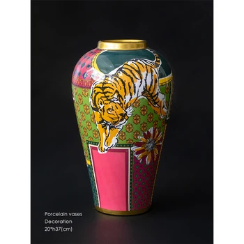 Красочная Ваза с Тигром Ручной росписи Kai Yun, Заморская Цветочная Посуда, Декоративные Украшения Для дома