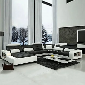 Креативная современная и простая комбинация U-образной формы для гостиной, модный и персонализированный кожаный диван ly01