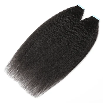 Лента ShowCoco для Наращивания Кудрявых прямых волос для Чернокожих Женщин Натурального Цвета, 100% Натуральный Клей для наращивания волос