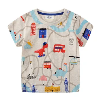 Летние футболки для мальчиков и девочек с мультяшным принтом, Лидер продаж, Детская одежда с коротким рукавом, Детская одежда, детские футболки