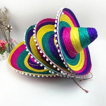 Мексиканская праздничная шляпа CincoDeMayo, Дышащий Головной Убор, Модное Сомбреро, Солнцезащитная шляпа