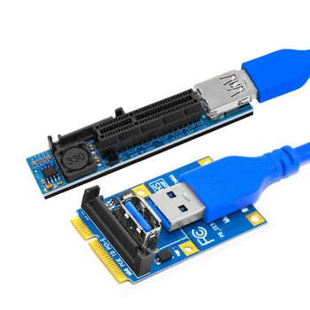 Мини PCIE для PCI-E X4 Слот Riser Card Порт Адаптера Разъем для видеокарты ПК с удлинительным кабелем 60 см USB3.0 PCI Express Riser