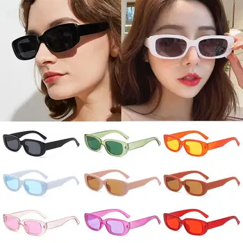 Модные Ретро Солнцезащитные очки с защитой UV400, Прямоугольные солнцезащитные очки ярких цветов, Солнцезащитные очки для женщин, мужчин, Винтажные оттенки, солнцезащитные очки Y2K