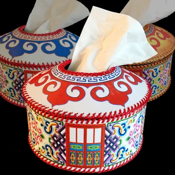 Монгольская форма сумки Внутри Коробки для извлечения бумаги Коробка для салфеток для ресторана Ручной работы Практичная Коробка для салфеток ручной работы