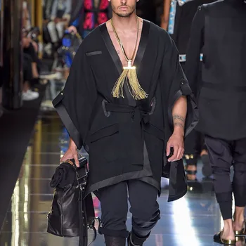 Мужская Новая куртка-ветровка Европейского и американского тренда, Ретро Свободная Модная Повседневная Свободная классическая индивидуальность, куртка с поясом
