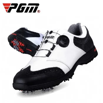 Мужская обувь для гольфа Pgm, удобная мужская обувь для гольфа с пряжкой, Водонепроницаемые кроссовки из натуральной кожи, Нескользящая обувь с шипами и гвоздями