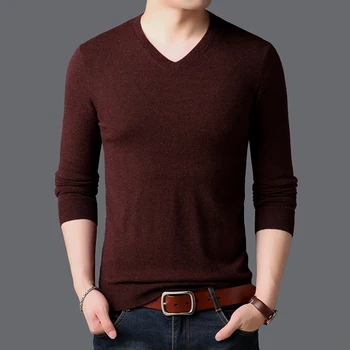 мужские свитера с длинным рукавом и v-образным вырезом, мужская одежда 2023, новая весенне-осенняя красивая нижняя рубашка 1749