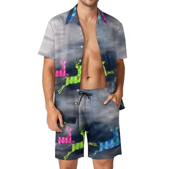 Мужской пляжный костюм из тартана Трио, Костюм из 2 предметов, высококачественный забавный костюм для отдыха