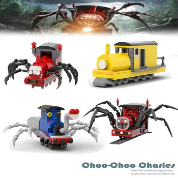 Набор строительных блоков Choo-Choo Charles, Большая игра Ужасов, Поезд-паук, Кукла-животное, Строительные блоки, Детская модель, игрушка в подарок