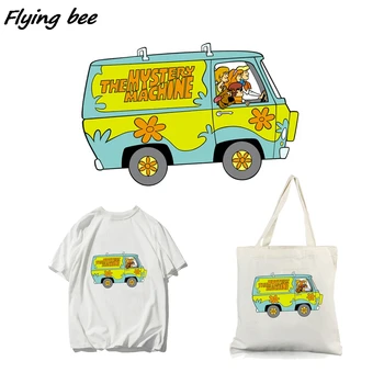 Наклейки на автобус Flyingbee The Mystery Machine, нашивки для одежды, накладки на футболки, декоративные нашивки X1243