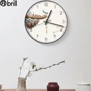 Настенные часы В Японском Стиле, Современный Дизайн, Гостиная, Настенные Часы Из Закаленного Стекла, Холст, Reloj De Pared Horloge Zegar Scienny Klok