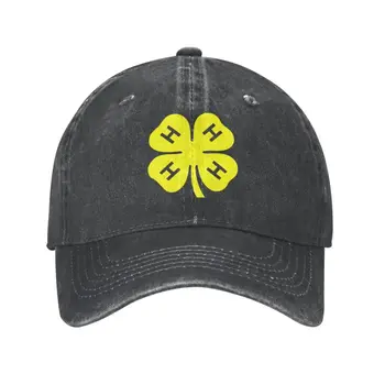 Новая изготовленная на заказ хлопчатобумажная желтая бейсболка с четырьмя листьями клевера 4H, женская мужская дышащая шляпа для папы, уличная одежда