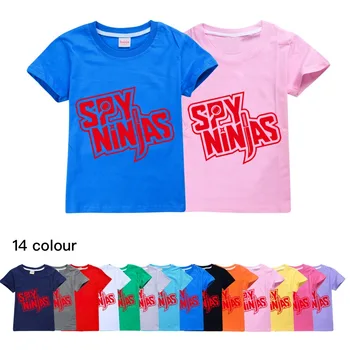Новые детские топы, футболки с рисунком ниндзя-шпиона, футболка для мальчиков, футболка для девочек, Летняя хлопковая забавная детская футболка в стиле Харадзюку с круглым вырезом