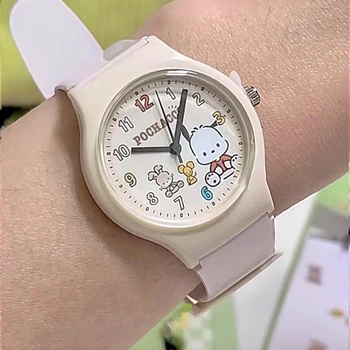 Новые Корейские Студенческие часы С Силиконовым Ремешком, Детские кварцевые Часы, Модные Белые Часы С милым щенком Из Мультфильма Для Детей, Подарки