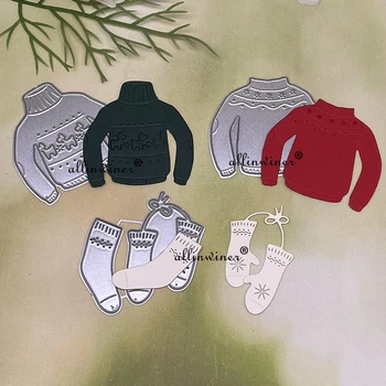 Новые рождественские перчатки, свитера для носков, сделай сам, металлическая режущая матрица, Альбом для вырезок, тисненая бумага, альбом для открыток, трафаретные штампы