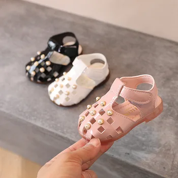 Новые сандалии для маленьких девочек в стиле Smmer, обувь для малышей, Первые ходунки Для Маленьких девочек, сабо из искусственной кожи на плоской подошве, Обувь Принцессы