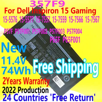 Новый Аккумулятор 357F9 Для ноутбука DELL Inspiron 15 Gaming 5576 5577 7566 7567 Inspiron 15 серии 7000 7557 7559 P57F P65F 74WH 11,1V